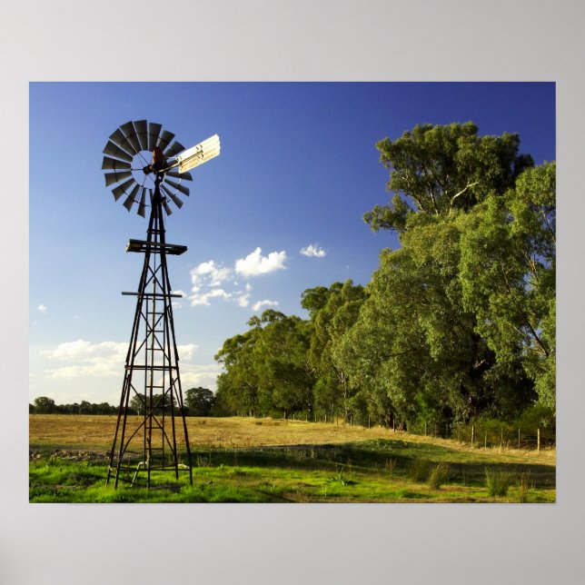 Windmill in der Nähe von Hume Highway, Victoria, A Poster (Vorne)