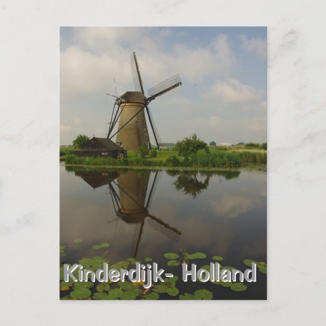 Windmill in Kinderdijk Postkarte (Vorderseite)