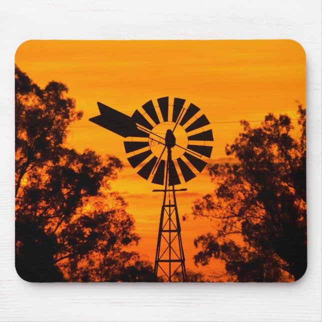 Windmill in Sunset, Australien Mousepad (Vorne)
