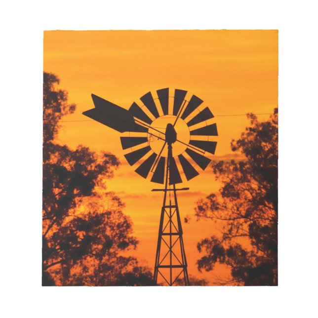 Windmill in Sunset, Australien Notizblock (Vorderseite)