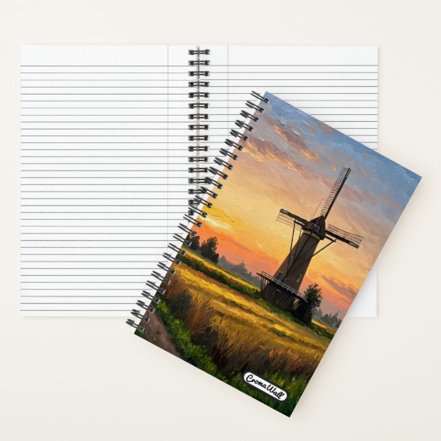 Windmill In The Countryside Notizbuch (Innen)