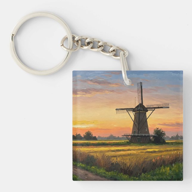 Windmill In The Countryside Schlüsselanhänger (Vorderseite)
