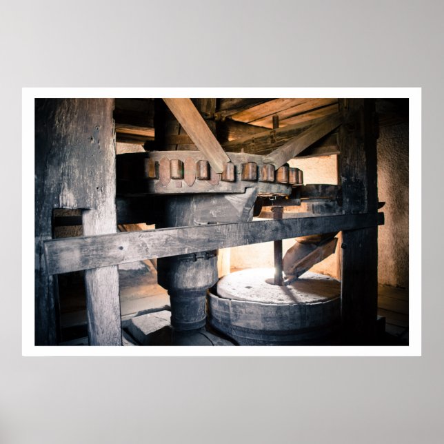 Windmill Interior, Millstone, Tés, Ungarn Poster (Vorne)