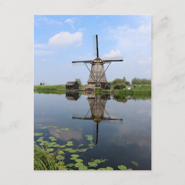 Windmill Kinderdijk Molen Hollen Niederlande Postkarte (Vorderseite)