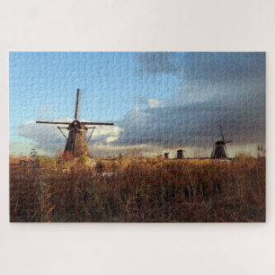 Windmill Kinderdijk Niederlande Holland Landschaft Puzzle