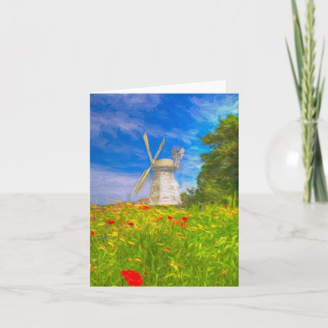 Windmill Meadow Art Karte (Vorderseite)