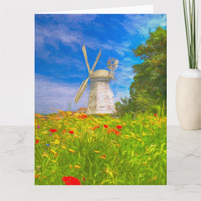 Windmill Meadow Art Karte (Vorderseite)