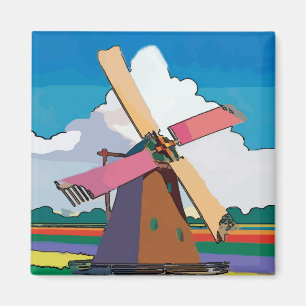 Windmill, Niederländisch, Text hinzufügen Magnet