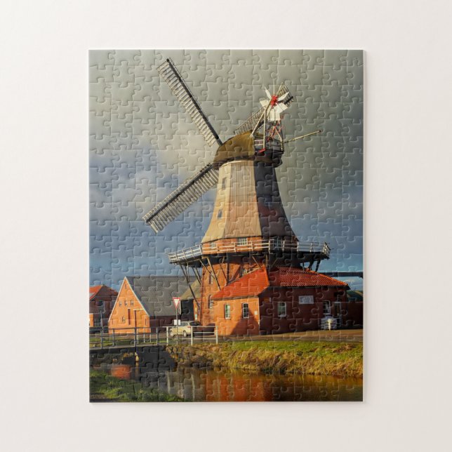 Windmill Ostfriesland Dutch Grind Grain Puzzle (Vertikal)