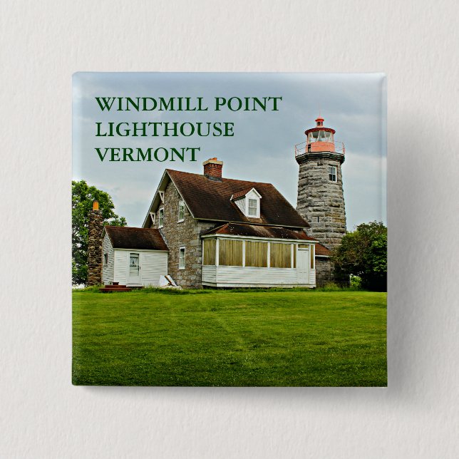 Windmill Point Lighthouse Lake Champlain VT Button (Vorderseite)