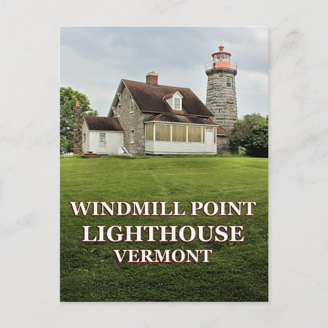 Windmill Point Lighthouse, Vermont Postcard Postkarte (Vorderseite)