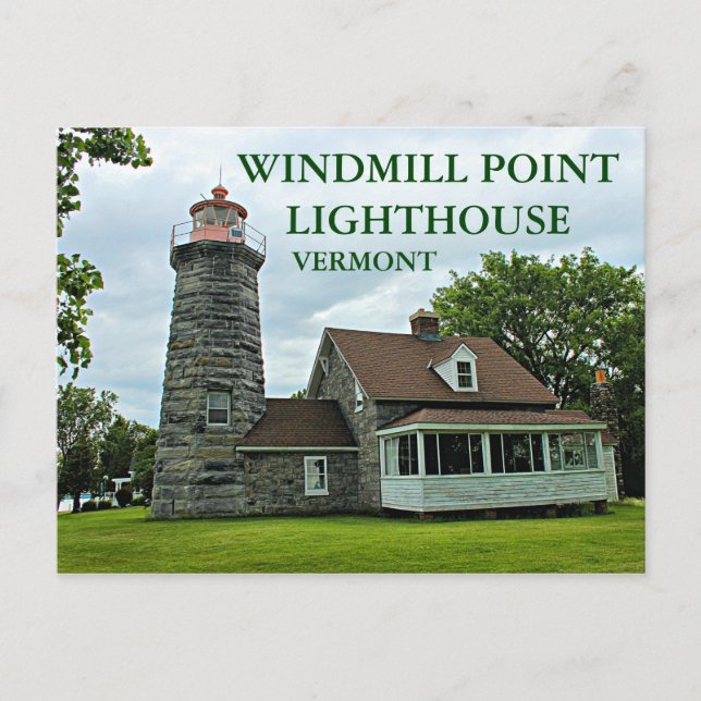 Windmill Point Lighthouse, Vermont Postcard Postkarte (Vorderseite)