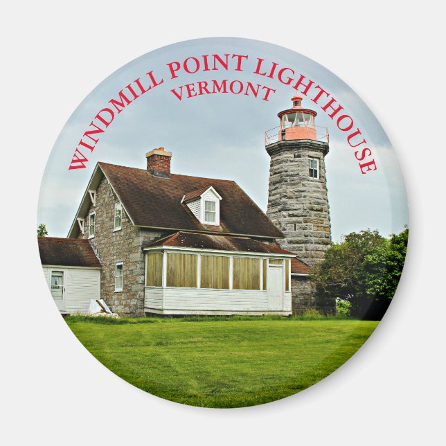 Windmill Point Lighthouse, Vermont Round Magnet (Vorne)