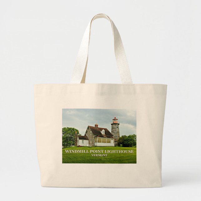 Windmill Point Lighthouse, Vermont Tote Bag Jumbo Stoffbeutel (Vorne)
