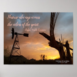 Windmill Saguaro Cactus Skeleton Arizona Sunset Poster