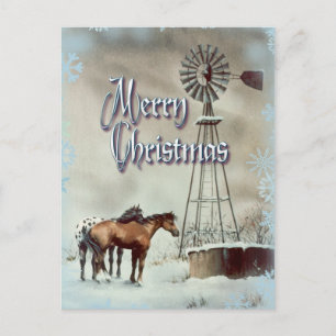 WINDMILL & SNOWFLAKEN VON SHARON SHARPE POSTKARTE