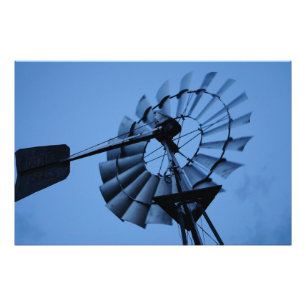 WINDMILL STORM CLOUUES LÄNDLICHE QUEENSLAND AUSTRA FOTODRUCK