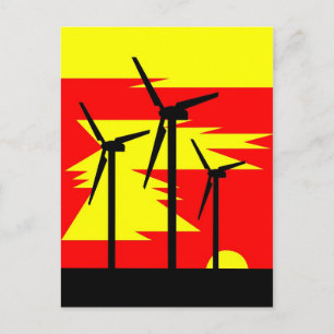 Windmill Sunrise Postkarte