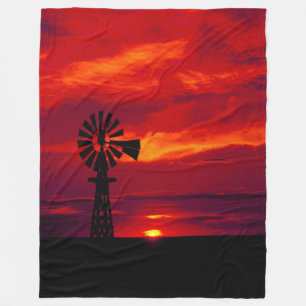 Windmill Sunset Fleecedecke