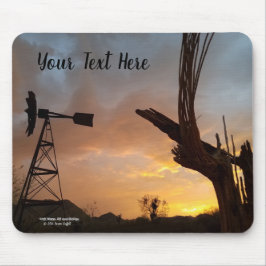 Windmill und Saguaro Cactus Skeleton bei Sunset Mousepad