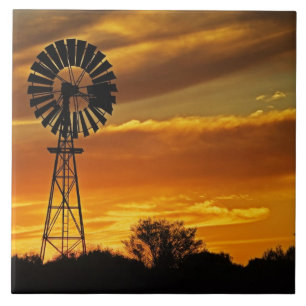 Windmill und Sunset, William Creek, Oodnadatta Fliese