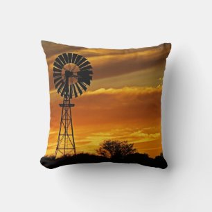 Windmill und Sunset, William Creek, Oodnadatta Kissen
