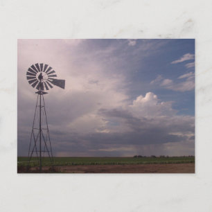 Windmill und Western Kansas Skies Postkarte