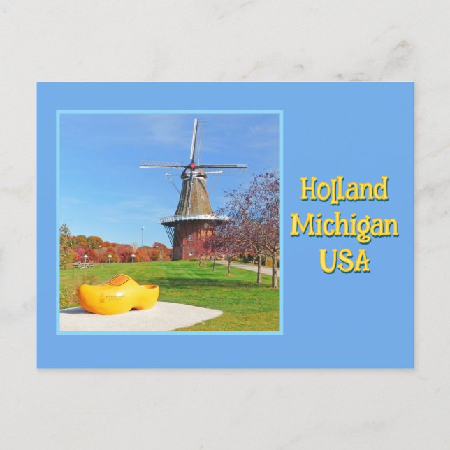 Windmill, Wooden Shoe, Holland, Michigan USA Postkarte (Vorderseite)