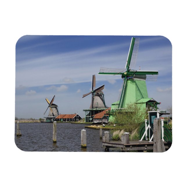 Windmill, Zaanse Schans, Holland, Niederlande 2 Magnet (Horizontal)