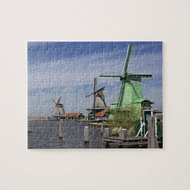 Windmill, Zaanse Schans, Holland, Niederlande 2 Puzzle (Horizontal)