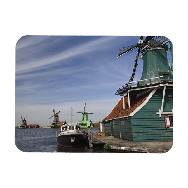 Windmill, Zaanse Schans, Holland, Niederlande Magnet (Horizontal)