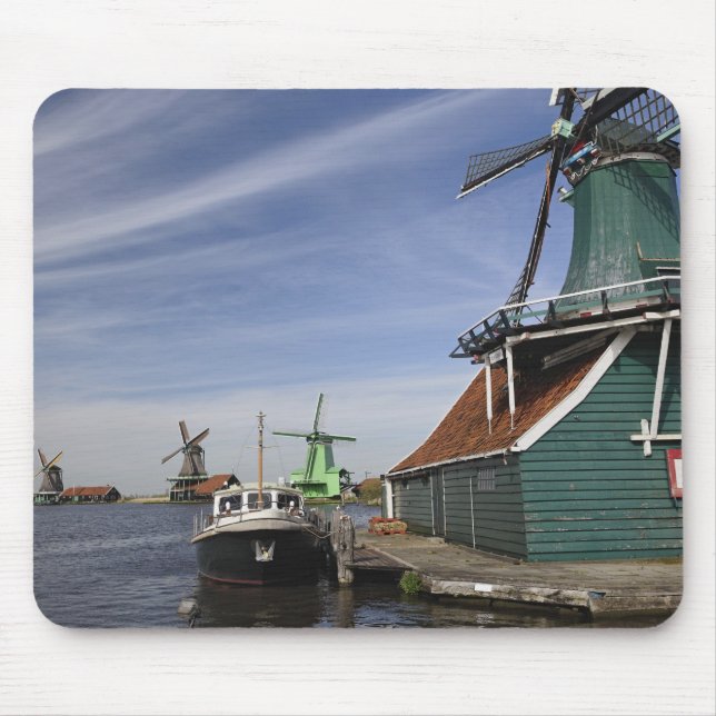 Windmill, Zaanse Schans, Holland, Niederlande Mousepad (Vorne)