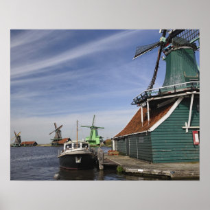 Windmill, Zaanse Schans, Holland, Niederlande Poster