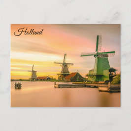 Windmills Holland Netherlands Travel Foto Postkarte