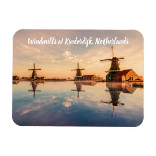Windmills Kinderdijk Niederlande stilisiert Magnet