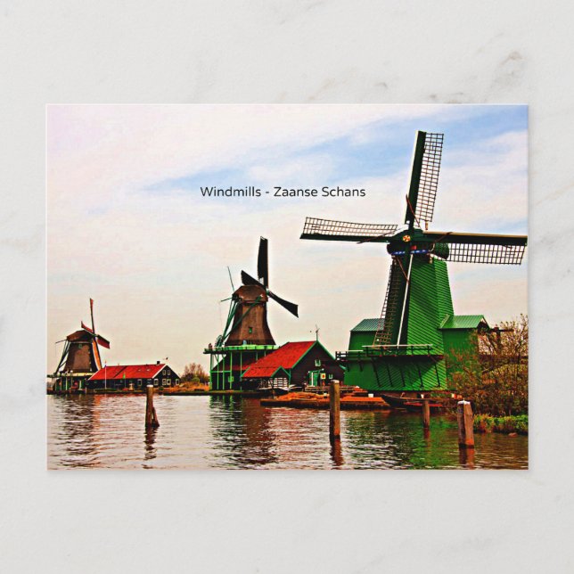 Windmills-Zaanse Schans Postkarte (Vorderseite)