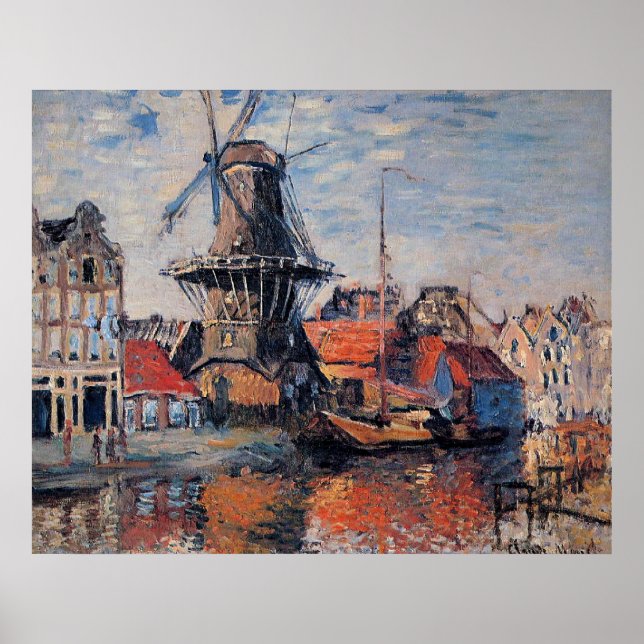 Windmühle am unbekannten Kanal Poster (Vorne)
