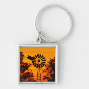 Windmühle bei Sonnenuntergang, Australien Schlüsselanhänger