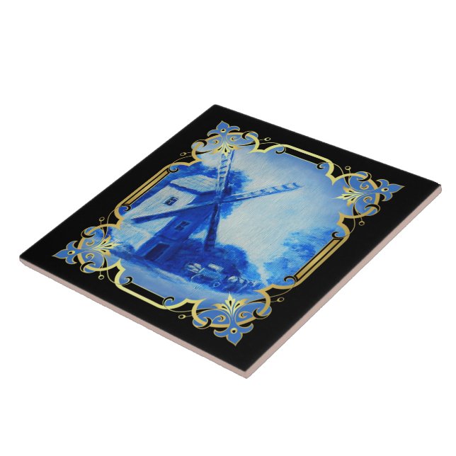 Windmühle delft blau fliese (Seite)