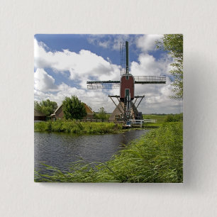 Windmühle entlang eines Kanals östlich von Leiden  Button