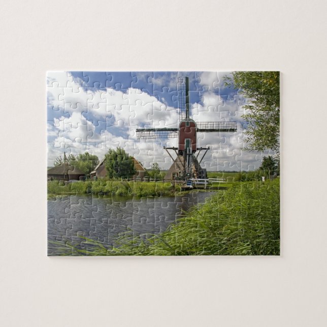 Windmühle entlang eines Kanals östlich von Leiden Puzzle (Horizontal)
