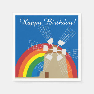 Windmühle im Regenbogengrund Serviette