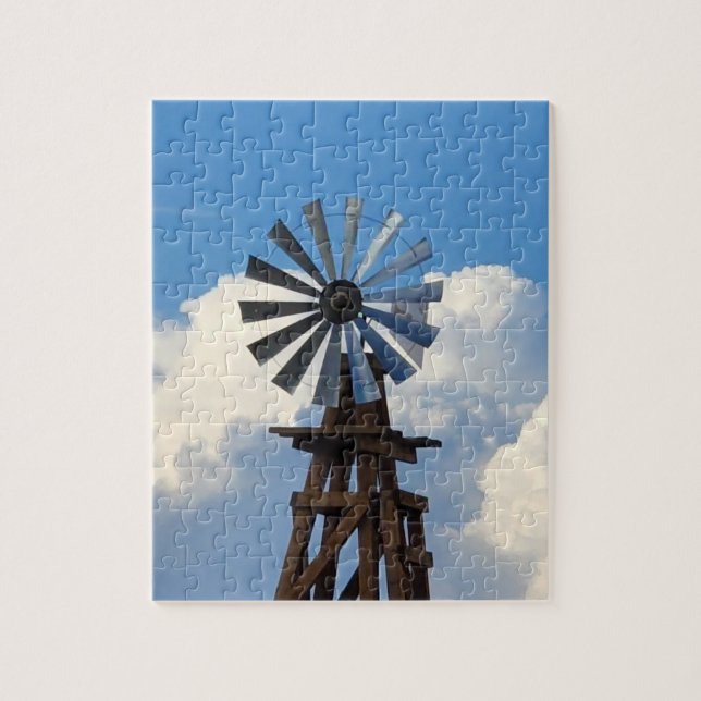 Windmühle im Sky-Foto Puzzle (Vertikal)