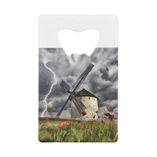 Windmühle im Sturm Geldbeutel Flaschenöffner
