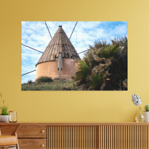 Windmühle in Cabo de Gata Leinwanddruck
