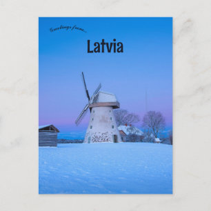 Windmühle in Lettland Postkarte