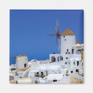 Windmühle in Oia, Santorini, Griechenland Magnet