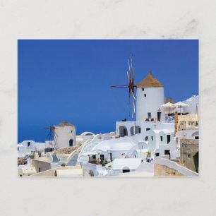 Windmühle in Oia, Santorini, Griechenland Postkarte