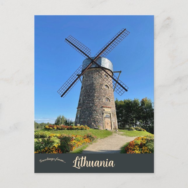 Windmühle in Pakruojis Litauen Postkarte (Vorderseite)