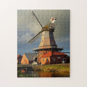 Windmühle Ostfriesland Niederländisch Mahlt Getrei Puzzle